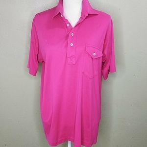 LL Bean Cotton Lisle Fuchsia Classic Polo Shirt L